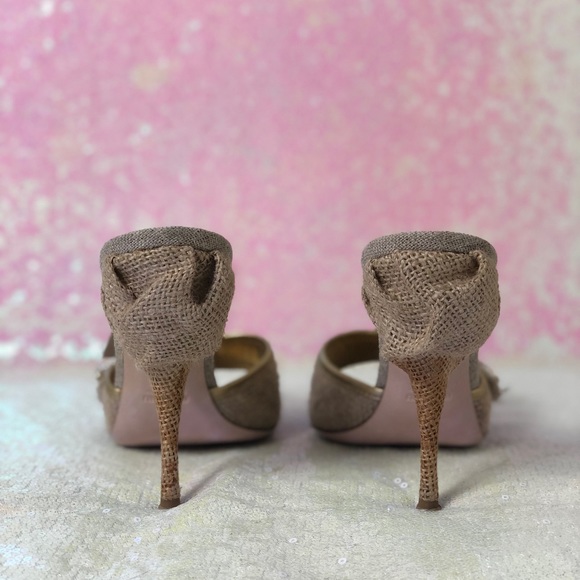 Miu Miu sackcloth Jeweled Mules - Picture 7 of 7